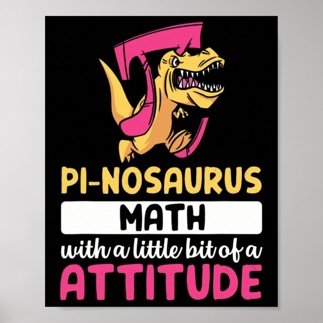 Póster Día de Pi Matemáticas Dinosaurio Dino Pi  (Frente)