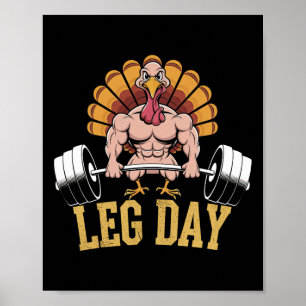 Póster Día de pierna de Acción de Gracias del pavo de lev
