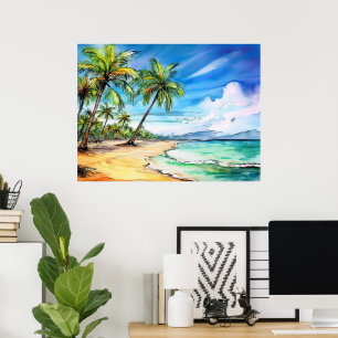 Póster Día de playa en Kauai