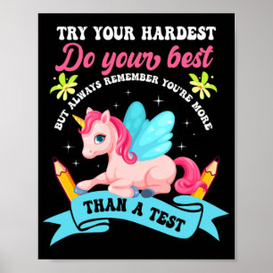Póster Día de prueba de unicornio de camisas por día