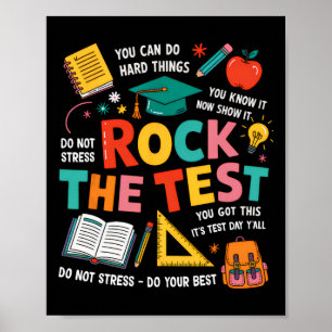 Póster Día de prueba divertido de Rock The Test maestro e