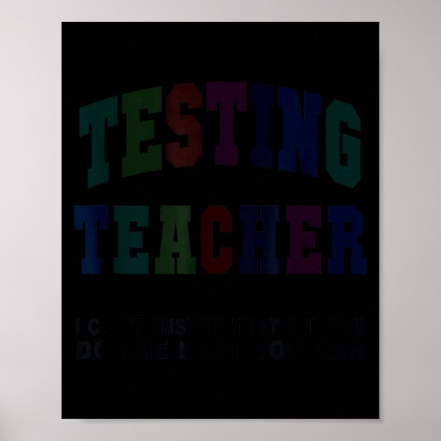 Póster Día de prueba divertido profesor de prueba broma m (Frente)