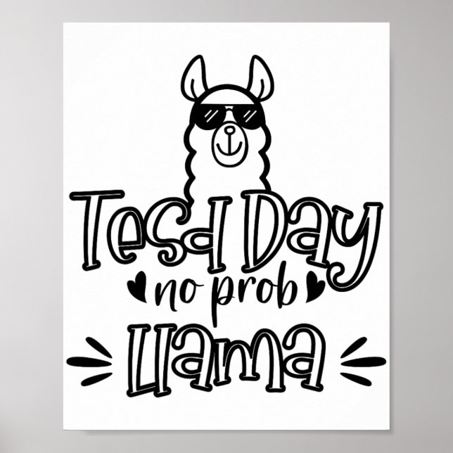 Póster Día de prueba No Prob-llama Llama Teacher Prueba D (Frente)