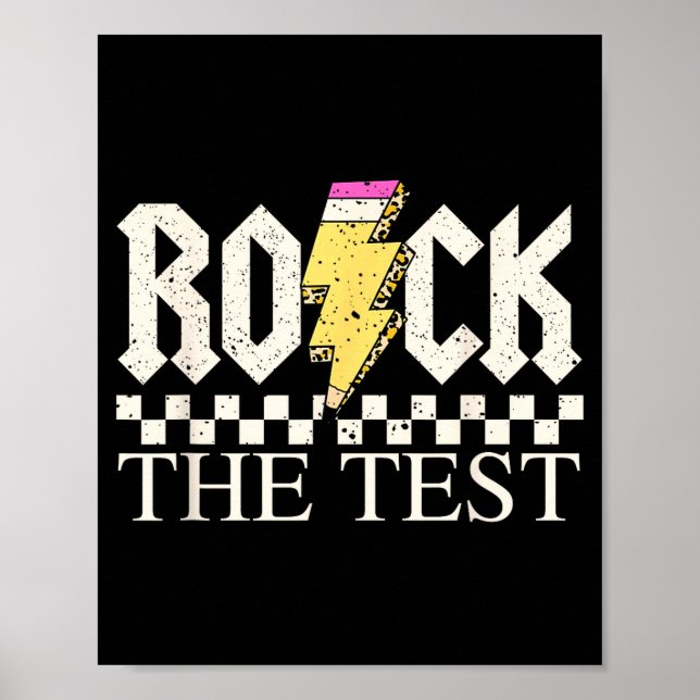 Póster Día de Pruebas Estatales Staar Rock La Prueba ABCD (Frente)