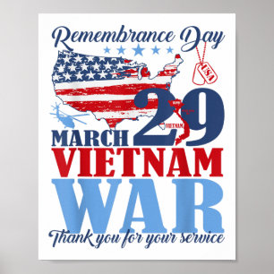Póster Día de recuerdo 29 de marzo Veterano de guerra de 