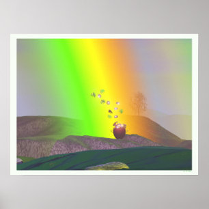 Póster Día de San Patricio - Arcoíris de Oro