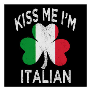 Póster día de san patricio bésame soy italiano