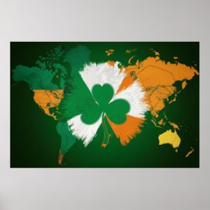 Póster Día de San Patricio, colores de la bandera irlande