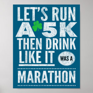 Póster Día de San Patricio Corramos 5km y luego Bebamos c