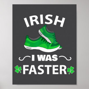 Póster Día de San Patricio corriendo divertido más rápido