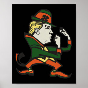 Póster Día de San Patricio de Trump divertido Trump Día d