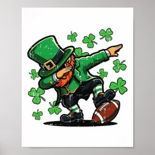 Póster Día de San Patricio Duende Dab Footll Hombres Niño