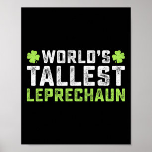 Póster Día de San Patricio el duende más alto del mundo S