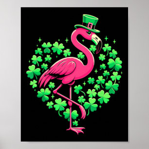 Póster Día de San Patricio Flamingo Irlandés