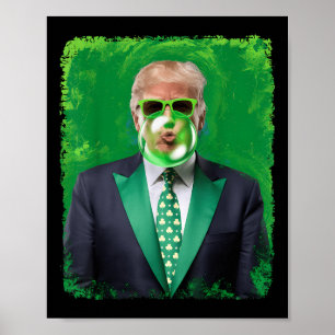 Póster Día de San Patricio Funny Trump 47° presidente irl