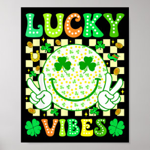 Póster Día de San Patricio Groovy Vibraciones de la Suert