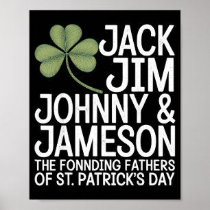 Póster día de San Patricio hombres los padres fundadores 