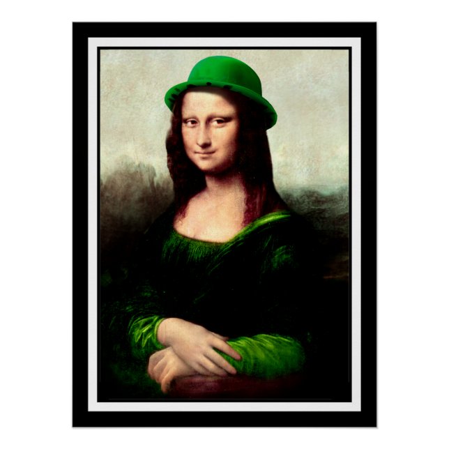 Póster Día de San Patricio, la afortunada Mona Lisa (Anverso)
