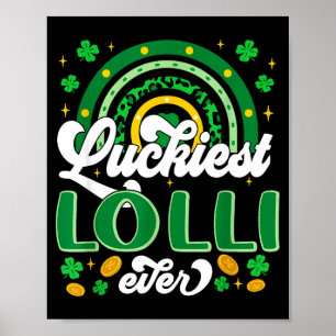 Póster Día de San Patricio más afortunado lolli tréboles 
