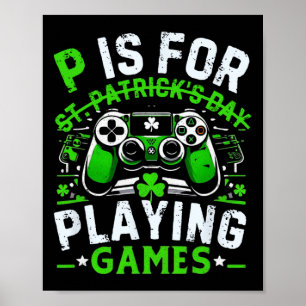 Póster Día de San Patricio para jugadores videojuego jueg
