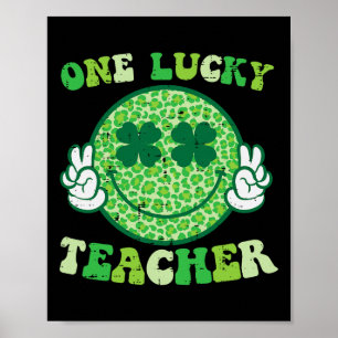Póster Día de San Patricio Profesor Afortunado Sonrisa Pa