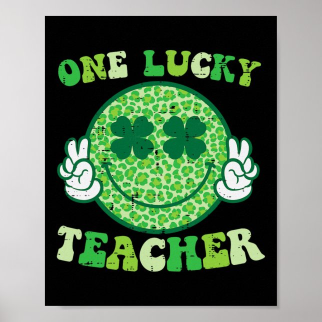 Póster Día de San Patricio Profesor Afortunado Sonrisa Pa (Frente)