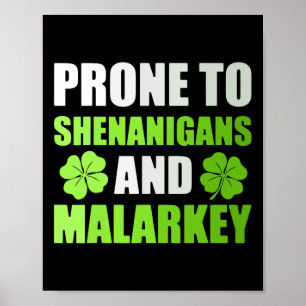 Póster Día de San Patricio Propenso a Travesuras y Dispar