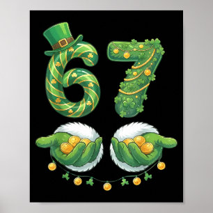 Póster Día de San Patricio Seis Siete 67 Meme Divertido 6