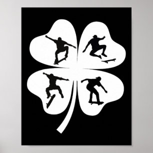 Póster Día de San Patricio Trébol de Cuatro Hojas Patinet