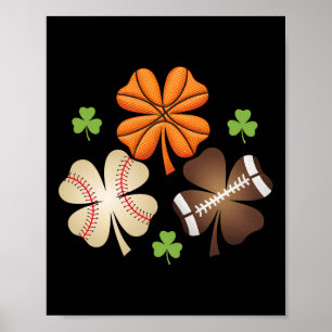 Póster Día de San Patricio Trebol Esqueleto Vender Chicos
