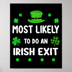 Póster día de san patricio trébol más probable salida irl