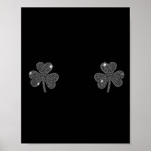 Póster Día de San Patricio Verde Trébol Shamrock Irlandés