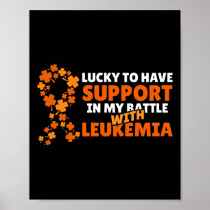 Póster Día de San Patrón Cuatro Láminas Naranja Leucemia
