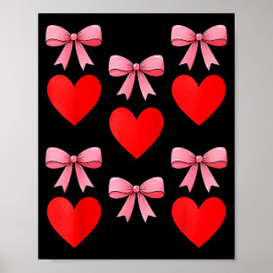 Póster Día de San Valentín 2026 Corazones Coquette Lazo M