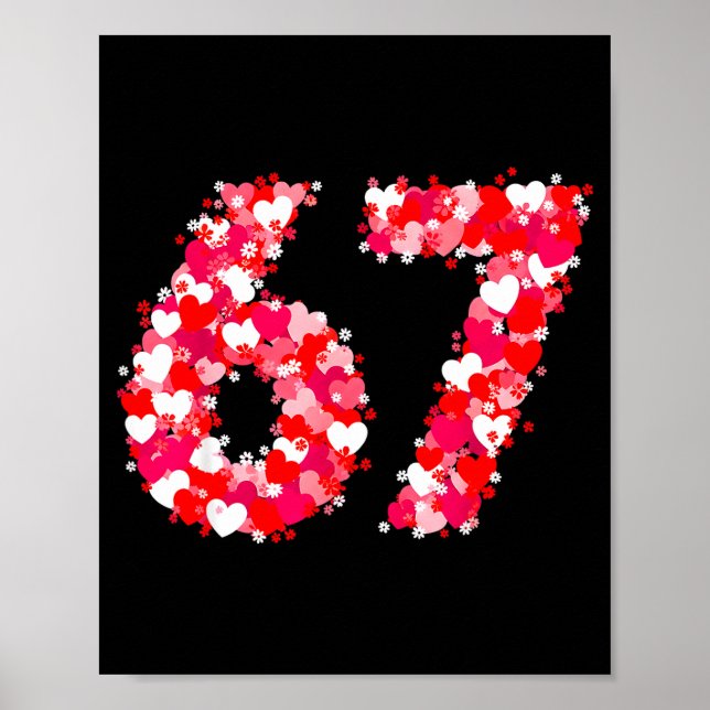 Póster Día de San Valentín 67 Meme Con Corazones Divertid (Frente)