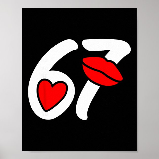 Póster Día de San Valentín 67 Meme Labios Y Corazón Diver (Frente)