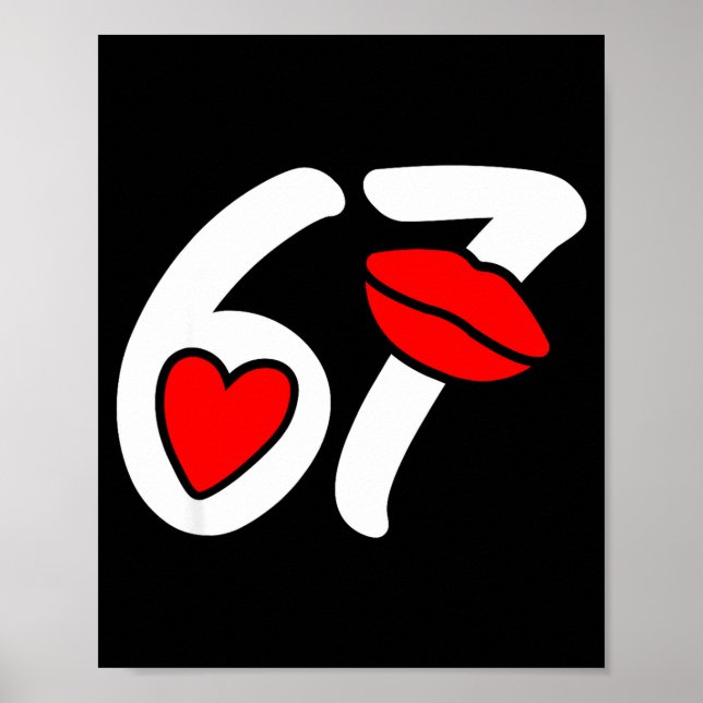Póster Día de San Valentín 67 Meme Labios Y Corazón Diver (Frente)