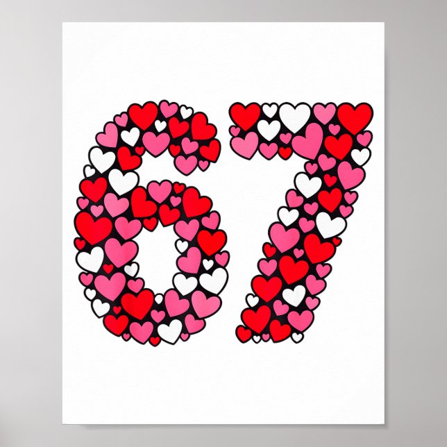 Póster Día de San Valentín 67 Meme Lleno de Corazones Div (Frente)