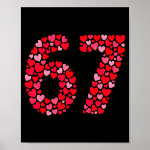 Póster Día de San Valentín 67 Meme Seis Siete 6 7 Valentí
