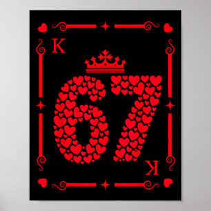 Póster Día de San Valentín 67 Rey Con Corazones Tarjeta S