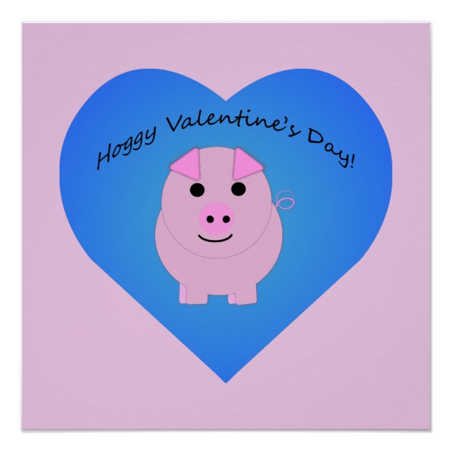 Póster Día de San Valentín adorable Hoggy (Anverso)