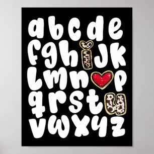 Póster Día de San Valentín Alfabeto Abc Te Quiero Profeso