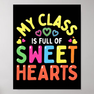 Póster Día de San Valentín Ama A Mis Dulces Estudiantes