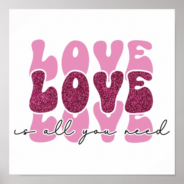 Póster Día de San Valentín "Amor Amor Amor" (Frente)