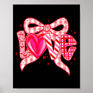 Póster Día de San Valentín Amor Divertido Coqueta Lazo Cu