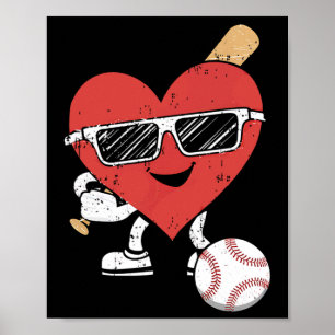 Póster Día de San Valentín Béisbol Cute Hombres Deportivo