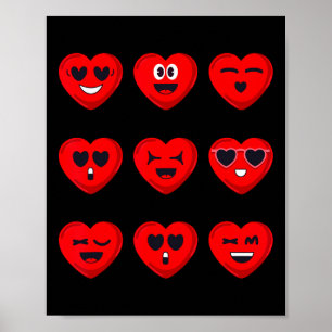 Póster Día de San Valentín Caras Tontas Corazones Diverti