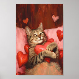 Póster Día de San Valentín Cat