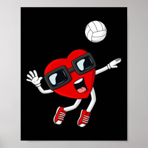 Póster Día de San Valentín Chicas de voleibol