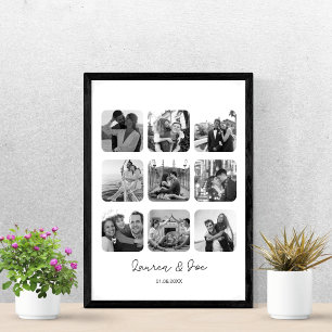 Póster Día de San Valentín Collage de fotos personalizado
